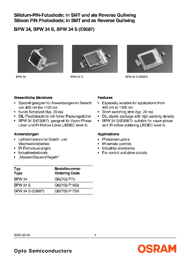 BPW-34-S_9113734.PDF Datasheet