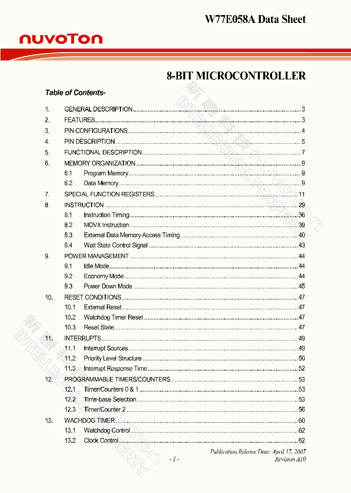 W77E058A_9114489.PDF Datasheet