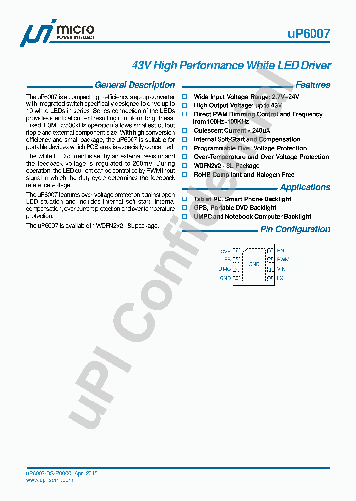 UP6007_9115776.PDF Datasheet