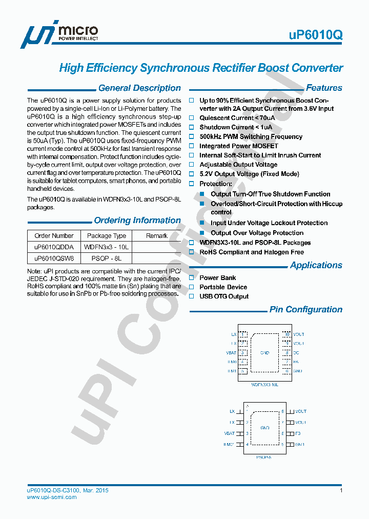 UP6010Q_9115780.PDF Datasheet