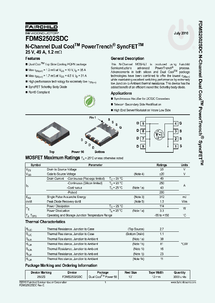 FDMS2502SDC_9117479.PDF Datasheet