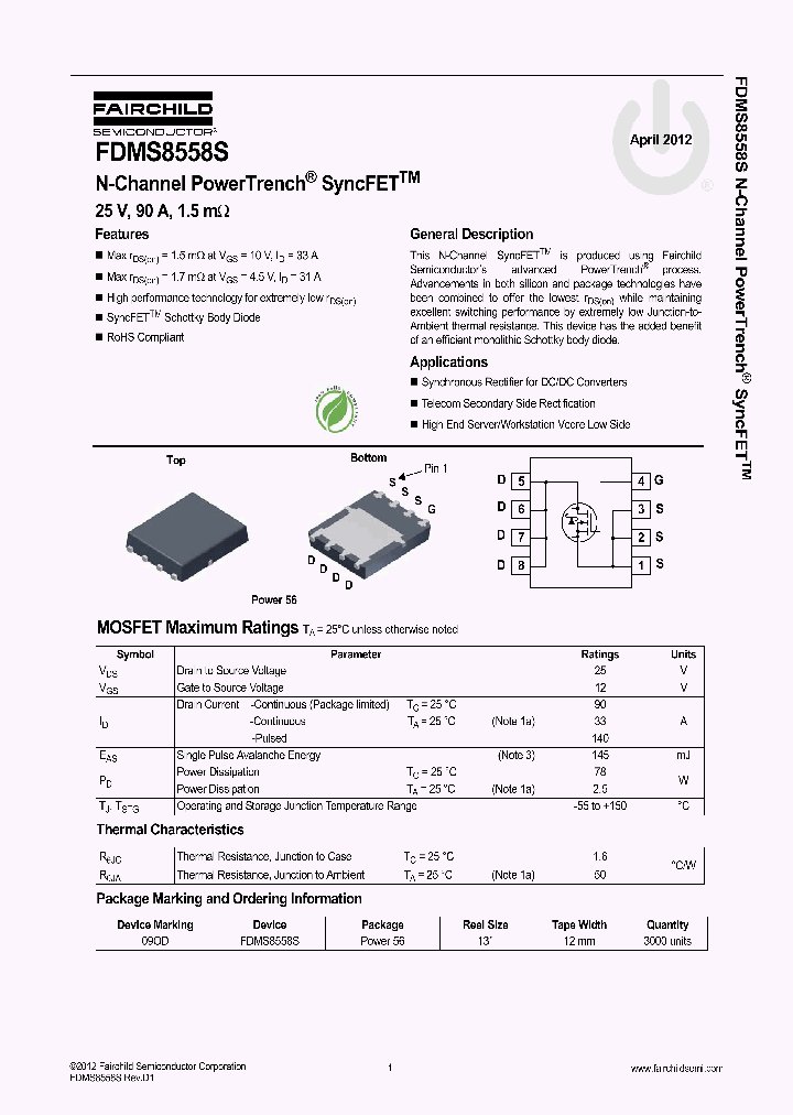 FDMS8558S_9117498.PDF Datasheet