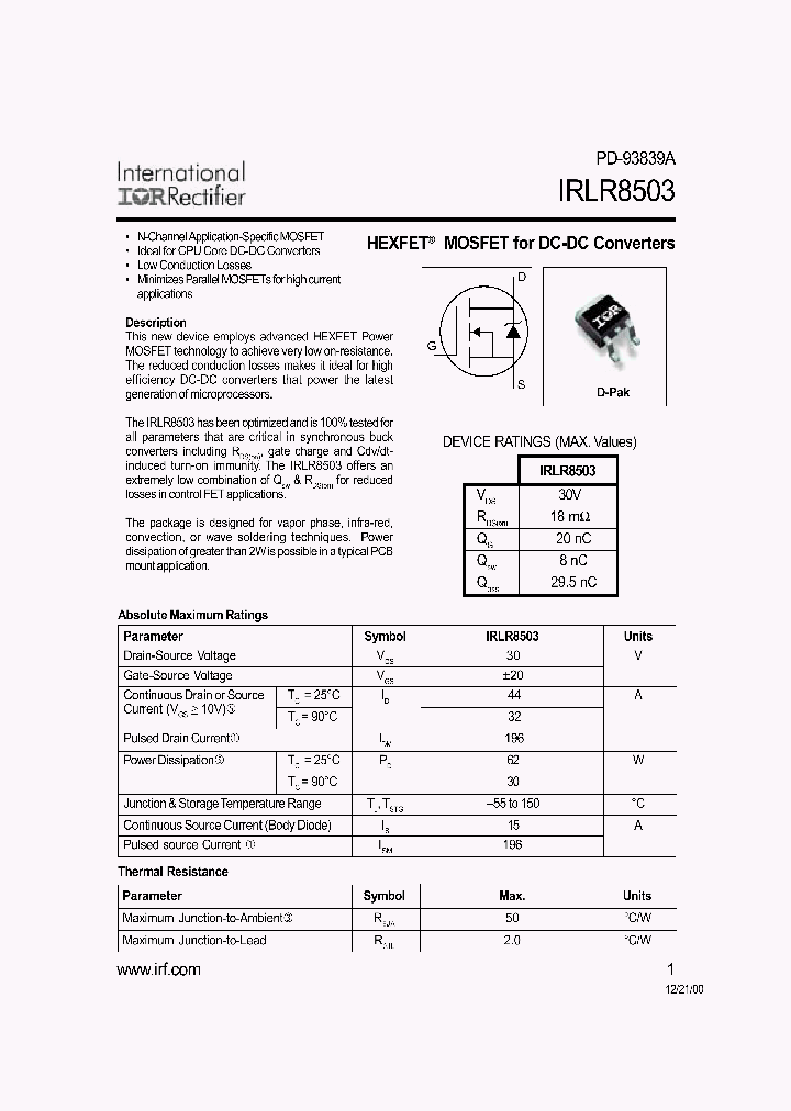 IRLR8503_9122375.PDF Datasheet